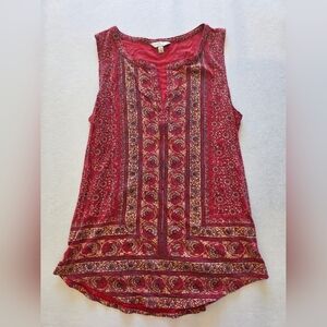 Lucky Brand Burgundy Paisley Tank Top